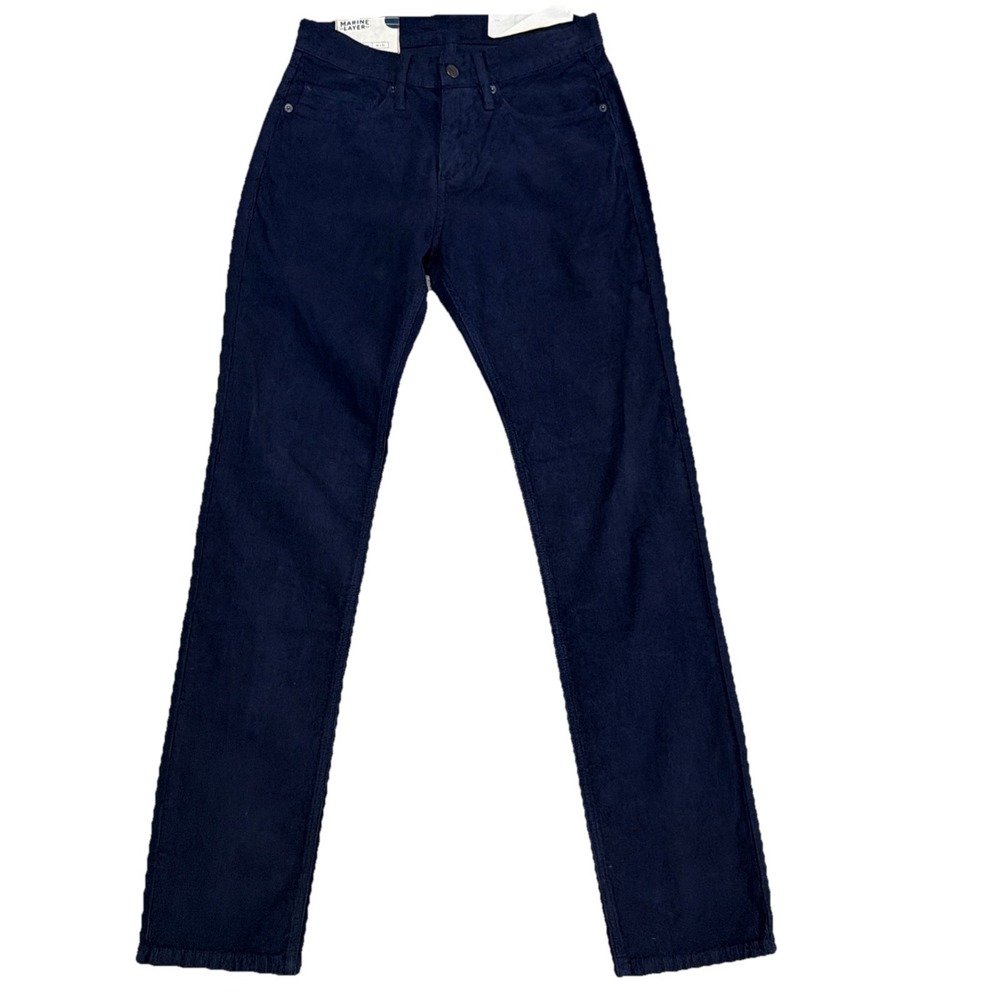 NWT Marine Layer Men's 30x32 Navy Blue Slim Fit Straight Leg Corduroy Pants